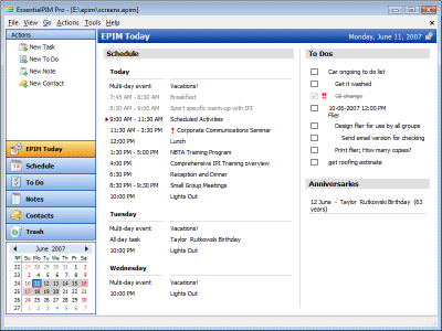 essentialpim Essential PIM Screenshot