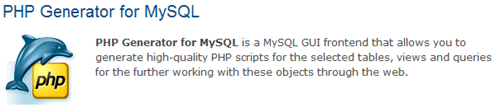 php generator for mysql logo php generator for mysql logo