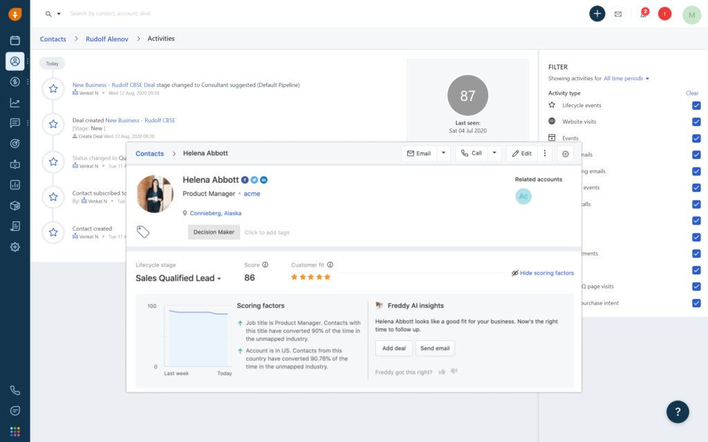 Manage leads effectively with a trail of activity history.