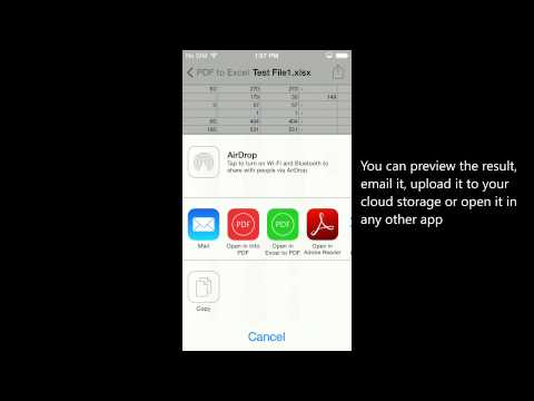 Free PDF to Excel Converter for iPad and iPhone