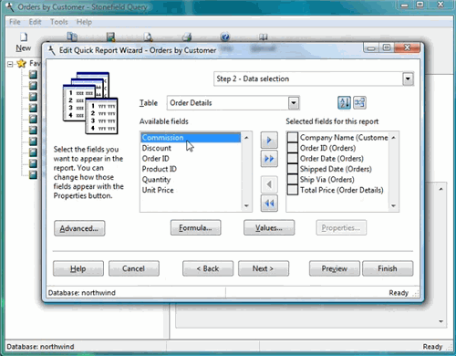 Stonefield Query SDK Report Designer