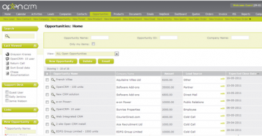 OpenCRM Opportunities Management